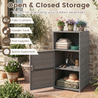 Outdoor PE Wicker Storage Cabinet product image
