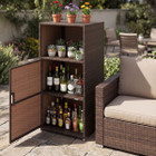 Outdoor PE Wicker Storage Cabinet product image