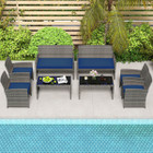 8-Piece Patio Conversation Set with Seat Cushions and Tempered Glass product image