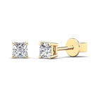 10K Yellow Gold Princess Cut 1/6CT Diamond Solitaire Earrings product image