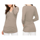 Women's 3/4-Sleeve Cross Front Wrapped V-Neck Top product image