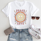 'Peace - Love' with Sun, Roses, and Lightning Graphic Short-Sleeve Tee product image