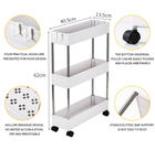 White Ultra-Thin Rolling Storage Cart  product image