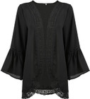 Flared Bell Sleeve Lace-Trimmed Kimono product image