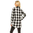  Women's Long Button-Down Plaid Flannel Tunic Shirt product image