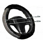 Zone Tech Faux Black Sheepskin Rhinestone Steering Wheel Cover product image