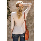 Women's Henley T-Shirt Top with Lace Long Sleeves product image