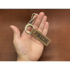 Distressed Leather Custom Engraved Pride Keychain product image
