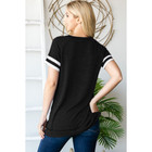 Women's Side Slit Varsity Stripe T-Shirt product image