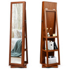 2-in-1 Lockable Mirrored 360° Rotating Jewelry Armoire product image