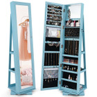 2-in-1 Lockable Mirrored 360° Rotating Jewelry Armoire product image