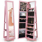 2-in-1 Lockable Mirrored 360° Rotating Jewelry Armoire product image