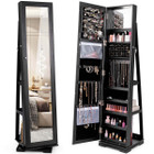 2-in-1 Lockable Mirrored 360° Rotating Jewelry Armoire product image
