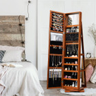 2-in-1 Lockable Mirrored 360° Rotating Jewelry Armoire product image