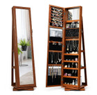 2-in-1 Lockable Mirrored 360° Rotating Jewelry Armoire product image