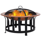 Round Outdoor Fire Pit with Protective Mesh Screen product image