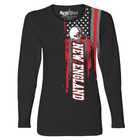 Women's Football USA Flag Black Long Sleeve Shirt product image