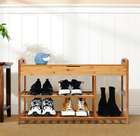 Bamboo 3-Tier Entryway Storage Bench product image