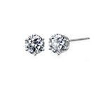 18K-White-Gold-Plated Round Stud Earrings Set (2-Pair) product image