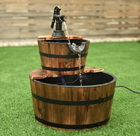 Wooden 2-Tier Barrel Waterfall Fountain product image