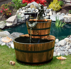 Wooden 2-Tier Barrel Waterfall Fountain product image