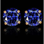 Round Yellow and White Gold Tanzanite Stud Earrings (2-Pair) product image