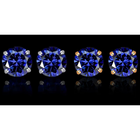 Round Yellow and White Gold Tanzanite Stud Earrings (2-Pair) product image