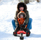 Kids' Snow Racer Sled with Steering Wheel & Double Brakes product image