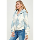 Diamond Plaid Sherpa Zip-up Hoodie product image