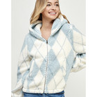 Diamond Plaid Sherpa Zip-up Hoodie product image