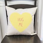 18-Inch Farmhouse 'Hug Me' with Candy Heart Graphic Pillow Cover product image