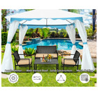White and Blue 10' x 10' Canopy Shelter Gazebo product image