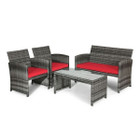 4-Piece Gray Rattan Patio Furniture Set product image