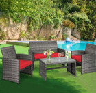 4-Piece Gray Rattan Patio Furniture Set product image
