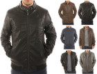 Men’s Bomber Fleece-Lined Faux Leather Jacket product image