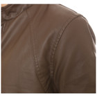 Men’s Bomber Fleece-Lined Faux Leather Jacket product image