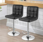Adjustable Height Bar Stools with Modern Faux Leather Design (Set of 2) product image