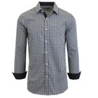 Men's Long Sleeve Slim-Fitting Gingham Pattern Dress Shirt product image