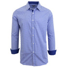 Men's Long Sleeve Slim-Fitting Gingham Pattern Dress Shirt product image