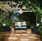 Black Rattan 4-Piece Outdoor Patio Wicker Sofa Set product image