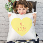 18-Inch Farmhouse Sweethearts Candy Heart 'All Yours' Pillow Cover product image
