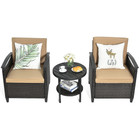 3-Piece Patio Rattan Furniture Set with Storage Table product image