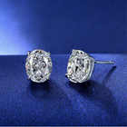 2.00CTTW CZ Oval Set Earrings (2-Pair) product image