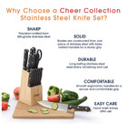 Cheer Collection 13-Piece Stainless Steel Knife Set with Wooden Block product image