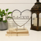 Personalized Heart-Shaped Tabletop Metal Sign product image