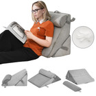 Memory Foam Bed Wedge Pillow with Adjustable Neck & Back Support product image