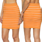 Women's Striped Seamless Microfiber Slim Nylon Mini Skirt (2-Pack) product image