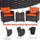 3-Piece Rattan Patio Furniture Set with Large Cushions product image