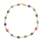 18K-Gold Plated Crystal Evil Eye Anklet product image