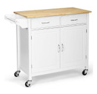 Modern Rolling Wood Top Kitchen Island Cart product image